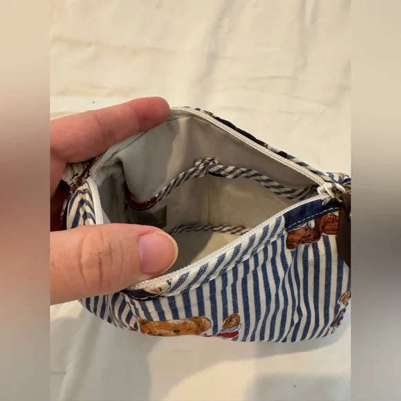 Vintage y2k Ralph Lauren Polo Striped Bear Cosmetic Bag - Picture 4 of 4